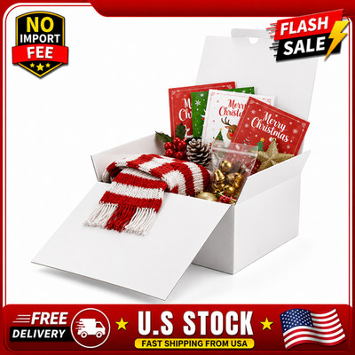 8 Pack White Gift Boxes with Lids 10x10x5 Cardboard Present Boxes