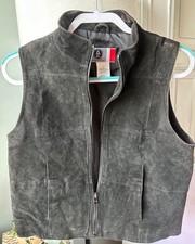 Vintage 90s Arizona Jean Co. Women Vest L Black, genuine Leather