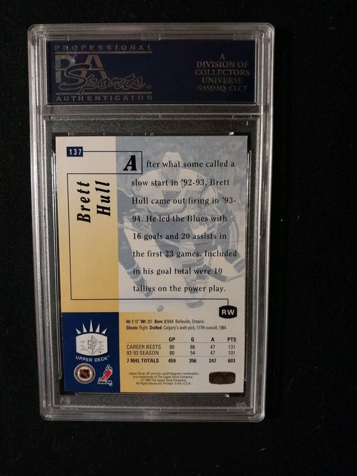 1993 SP Brett Hill #137 PSA 10 GEM MINT - Image 3 of 3