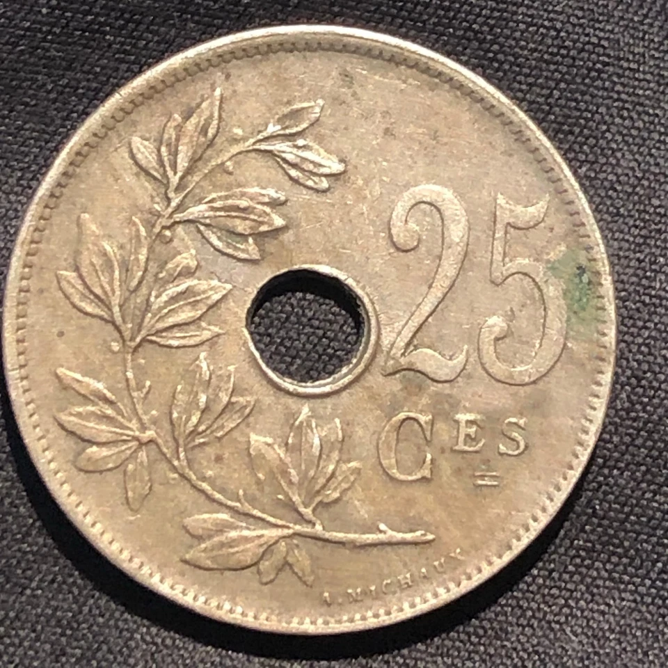 1929 Belgium 25 Centimes French Text Copper-Nickel Coin - VF (Very Fine) - Image 2 of 4