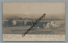 RPPC New Haven? Railroad Train Bridge PUTNAM CT 1906 Real Photo Postcard