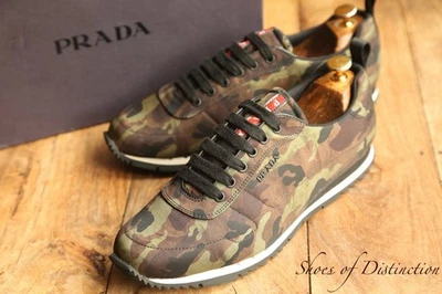 Chaussures Prada Camo Canvas Baskets Baskets Homme UK 9 US 10 EU 43 - Photo 1/4