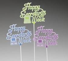 Floral Picks HAPPY SECRETARY'S WEEK with Computer Assorted Colors Pk/12 