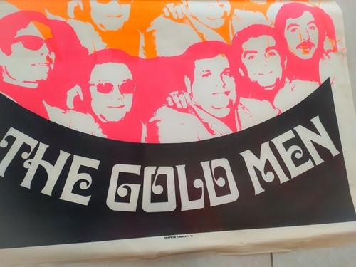 ♥ POSTER MANIFESTO GRUPPO MUSICALE THE GOLD MEN TARANTO VINTAGE SPACE AGE big - Picture 2 of 3