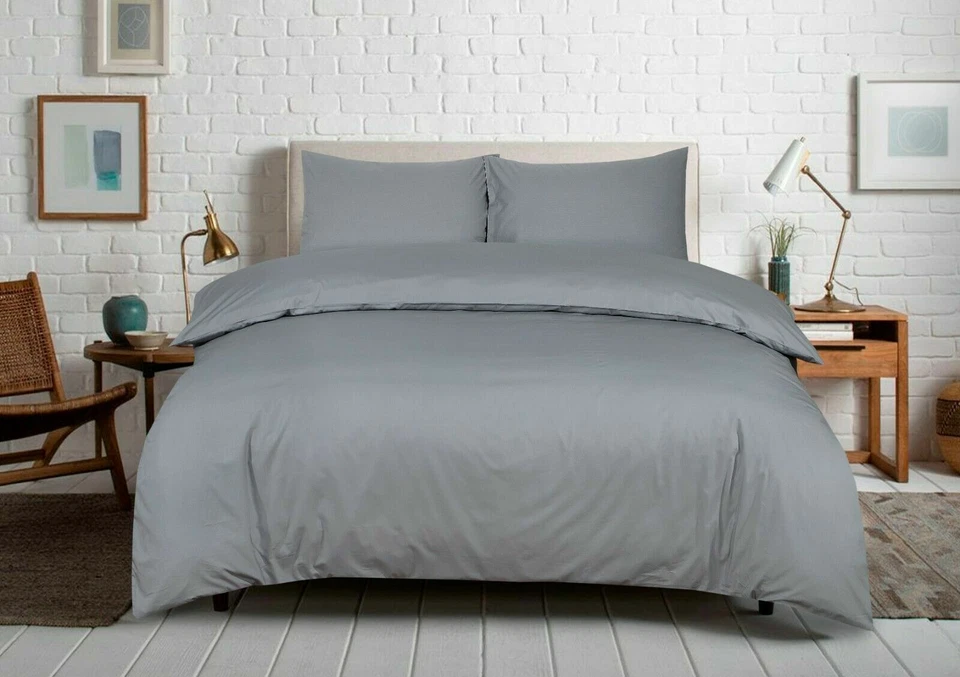 100% EGYPTIAN COTTON DUVET QUILT COVER SET & DEEP FITTED SHEET MATCHING T250 - Image 2 of 4