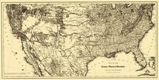 Railroad Map - Texas and Pacific Railway - Colton 1876 - 23 x 45.16
