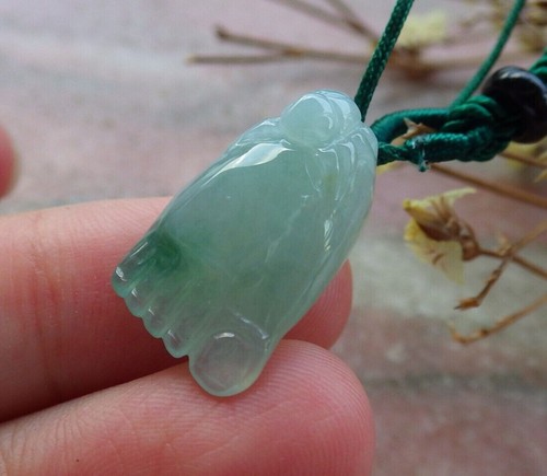 Video Certified Icy Green Natural A Jade jadeite pendant Spider Foot 知足常乐 411548 - Picture 5 of 12