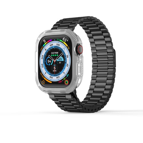Do Apple Watch Series 10 42/46mm Odporna na wstrząsy obudowa zderzaka z włókna węglowego TPU - Zdjęcie 13 z 55