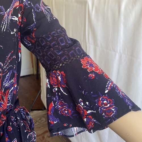 Anthropologie Maeve Espoir Floral Bird Jumpsuit in purple size 4 - Picture 6 of 12