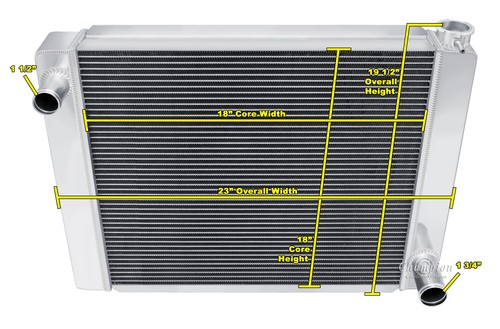 Kool Champion 18" Wide 3 Row Universal Series Radiator Chevy Configuration - Foto 7 di 7