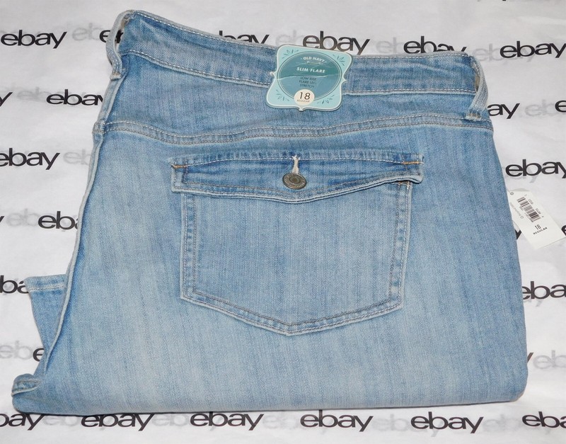 NEW Old Navy Vintage Slim Flare Jeans Blue 18 Regular Pants Denim Low-Rise 2010s
