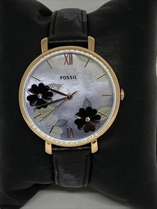 Fossil Jacqueline ES4535 Women's Black Leather Analog Dial Quartz Watch  XR372 | eBay