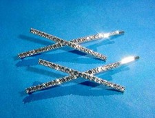 STUNNING One Pair X Shape Shiny Rhinestones Hair Pins