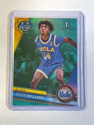 2023-24 Bowman University Chrome Aqua Refractor #ed /299 #86 Devin Williams (RC)
