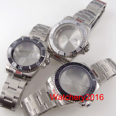 40MM Sapphire Glass 120 Clicks 20ATM Ceramic Bezel Mens Watch Case Fit NH35 NH36