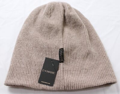E Marie Women's Ribbed Knit Solid Beanie EJ1 Heather Nude One Size NWT 
