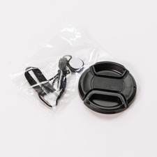 Camera Snap-On Center Pinch Lens Cap with Holder Leash 52mm 