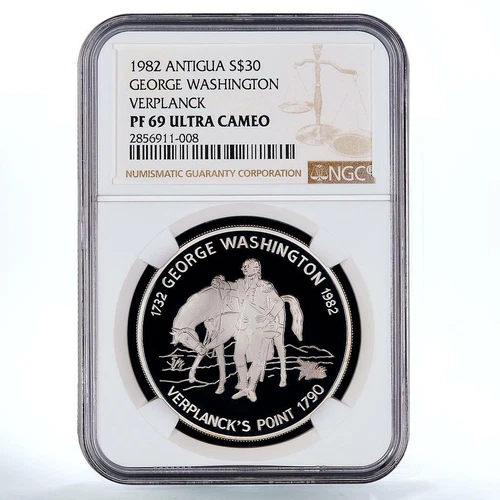 Antigua and Barbuda 30 $ Washington's Birth Verplanck's Point PF 69 NGC 1982