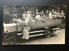 Antique " FIRST PROTOTYPE OF THE BUS?" RPPC Postcard Made in USA