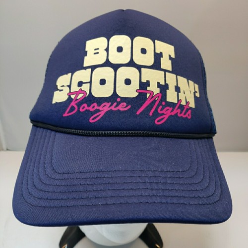 Boot Scootin' Boogie Nights Trucker Hat Blue 70's 80's Snapback