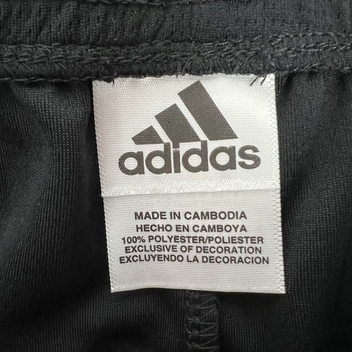 adidas Boy’s Athletic Shorts Size 4 Black & White Elastic Waistband - Picture 3 of 7
