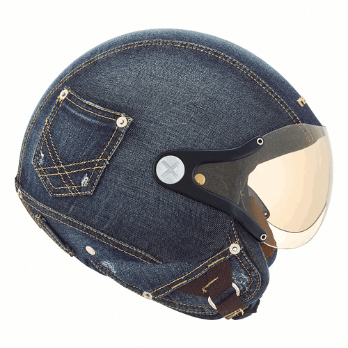 NEXX SX.60 SX60 Denim Cult Vintage Jean Material Half Motorcycle Helmet XS - 2XL - Picture 1 of 3