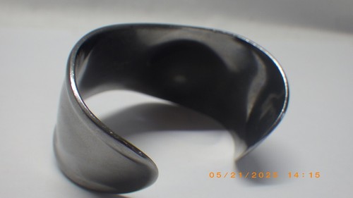 TIFFANY & CO BONE CUFF CHARCOAL RUTHENIUM BANGLE BRACELET SIZE SMALL (TDW038467) - Picture 3 of 7