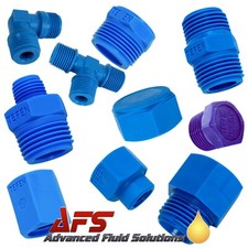 Tefen Nylon Adaptors Nipple Plug Bush Cap Socket Male Female BSPT Pipe Connector