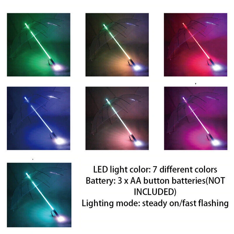 Star Wars Colorful LED Lightsaber Umbrella Flashlight Long Handle Umbrella 82cm - Image 4 of 4