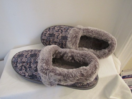 Bobs by Skechers Hausschuhe Damen 8,5 Too Cozy Woof Lodge 113480 Navy Slipper - Bild 5 von 7