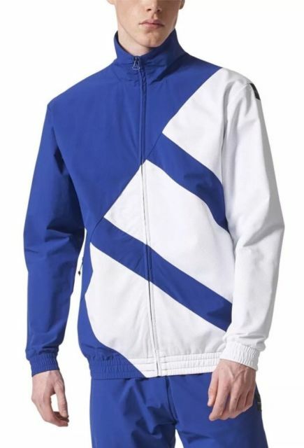 adidas track jacket blue and white