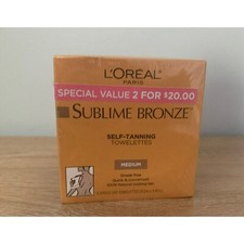 L'Oréal Paris Sublime Bronze Self-Tanning Towelettes Medium 2 Boxes 6 in ea. box