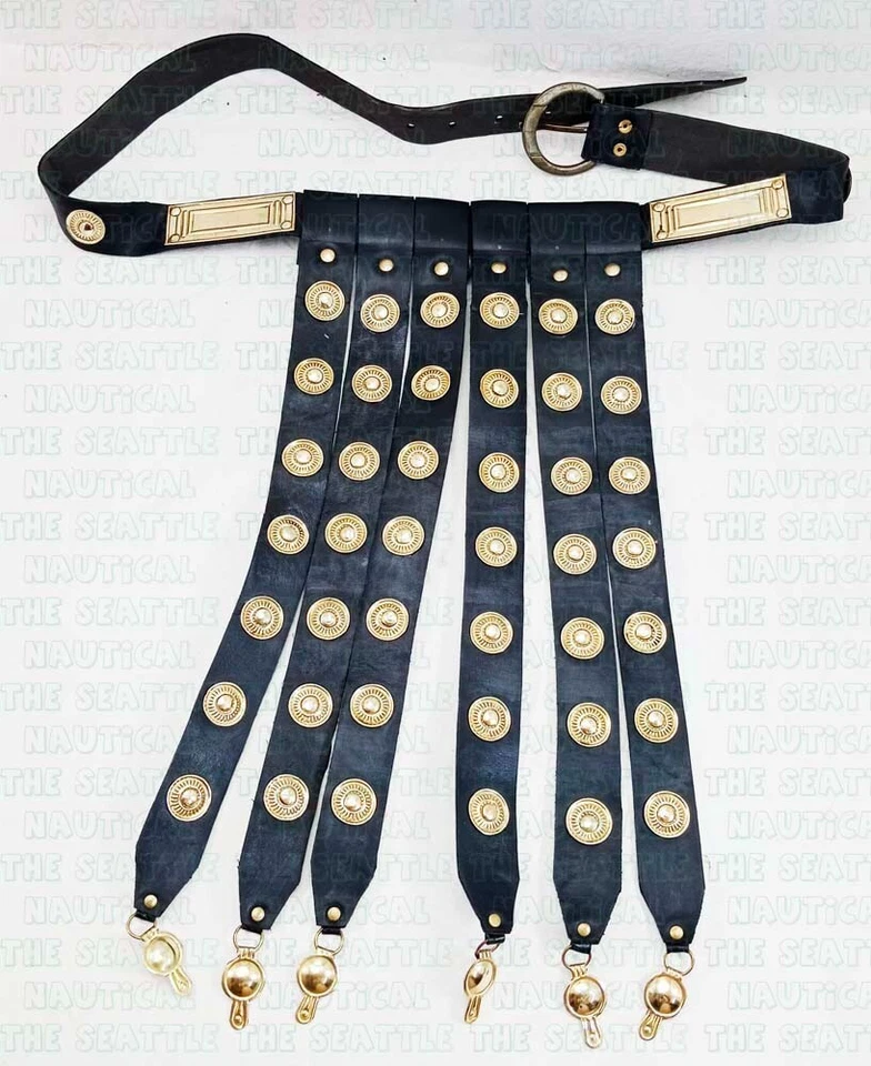 Cinturón romano de cuero con armadura griega cingulo medieval legionario legión cinturón romano Foto 2 de 4