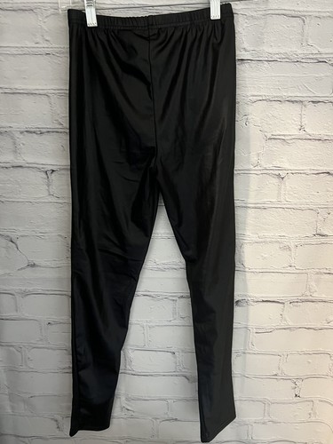 Unbranded Solid Black Faux Leather Leggings Lightweight EUC Girl's Size M/L - Picture 5 of 7