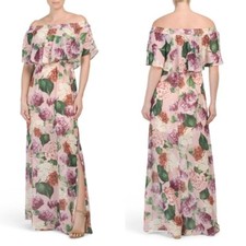 NWT Show Me Your MuMu Sz Large Brynlee Hydrangea Print Off Shoulder Maxi Dress