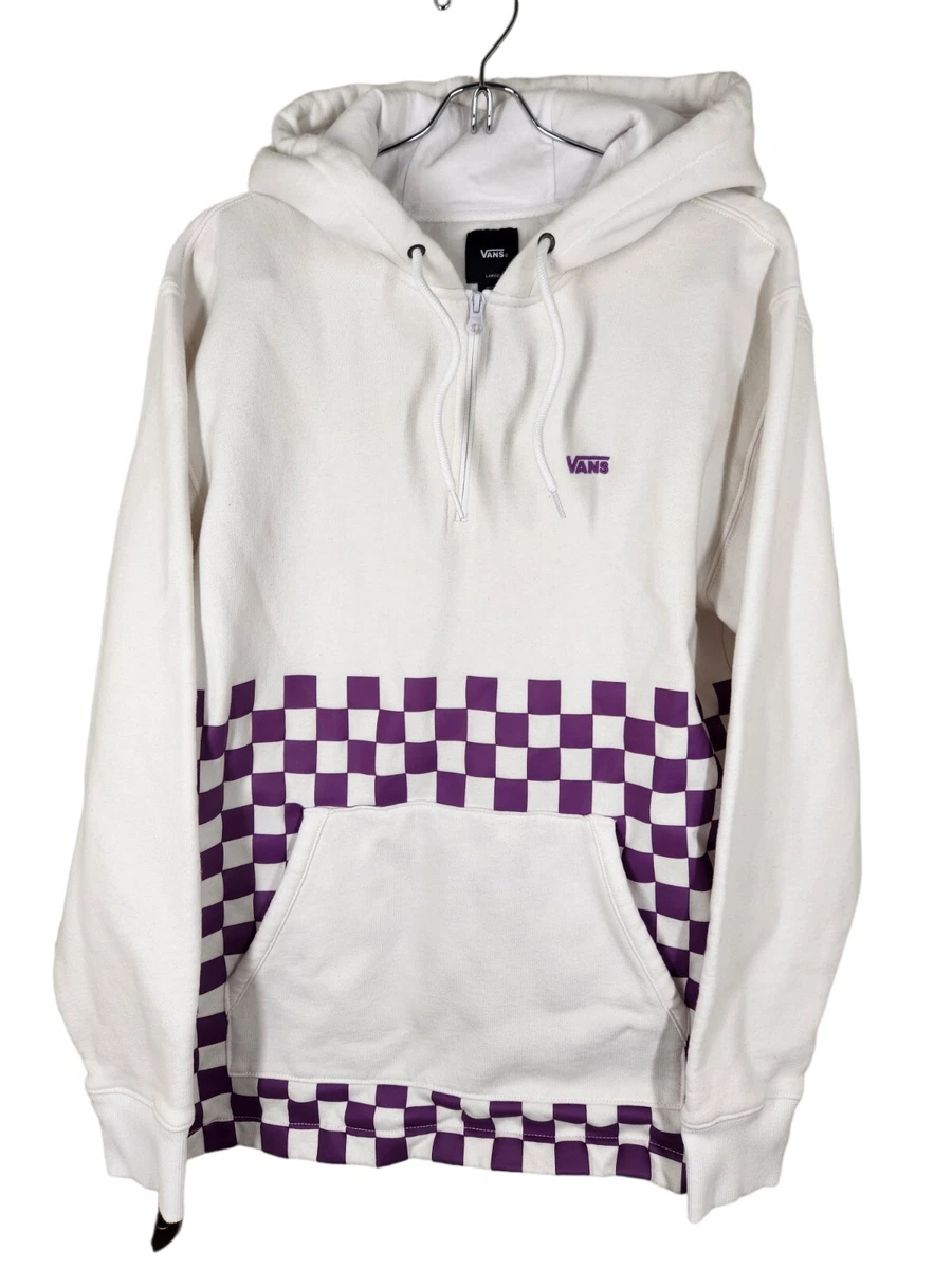 Vans Skater White Purple Checked Hoodie Men s Size Large