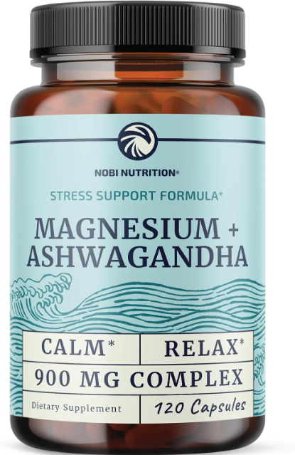 Magnesium Ashwagandha | Calming Magnesium Supplement for Adults | Relax, Rest, &