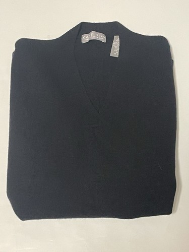 Kate Hill Extra Fine Merino Wool Sweater Women’s XL Black V Neck Classic Office - Picture 9 of 10