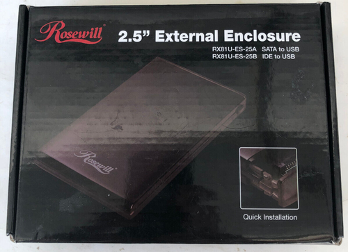 Rosewill 2.5" IDE to USB External Enclosure 480 MB/s LED Black RX81U-ES-25B