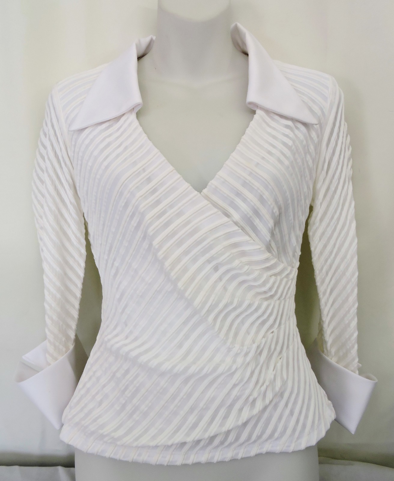 ladies white wrap blouse