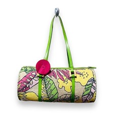 Vintage Handbag Rattan Wicker Bakelite Round Colorful 1970s Philippines Retro