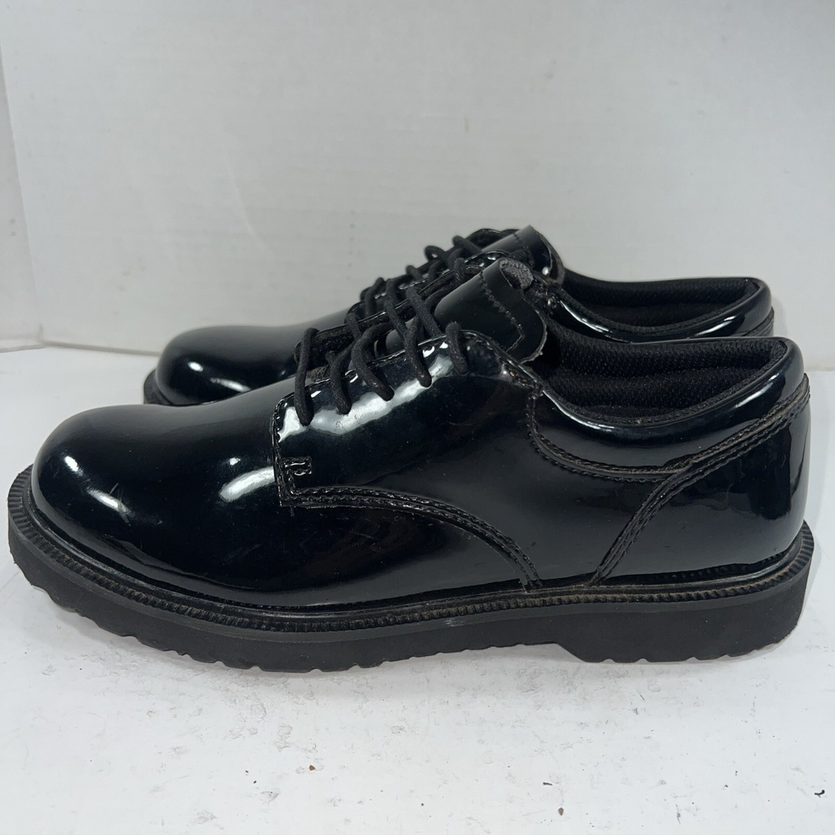 Bates Mens High Gloss Duty Oxford Work Shoe Black Sz Military