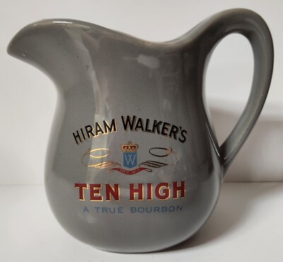 Hiram Walker s Ten High  A True Bourbon  Ceramic Pitcher