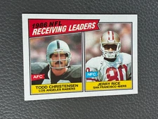 1987 Topps #228 Receiving Leaders Jerry Rice- Todd Christensen