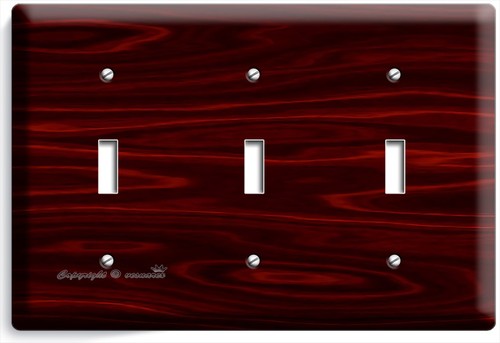 RICH RED MAHOGANY WOOD TEXTURE LIGHT SWITCH OUTLET WALL PLATES HOME OFFICE DECOR - Picture 10 of 33