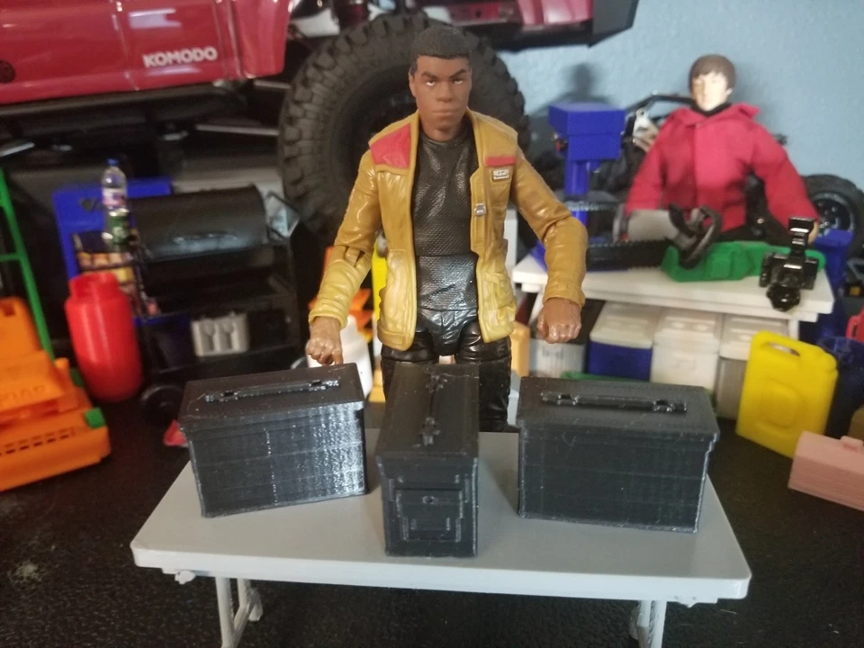 RC 1/10 Scale Black Ammo Can Box Bullet Rock Crawler Truck Miniature Accessories - Image 2 of 4