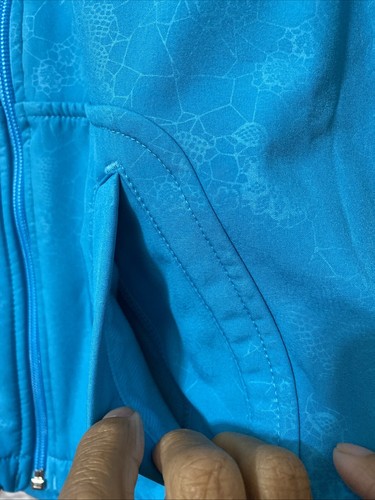 SO Girls Aquamarine Hooded Wind Rain Resistant Full Zip Jacket Size L(14) Lined - Picture 4 of 14