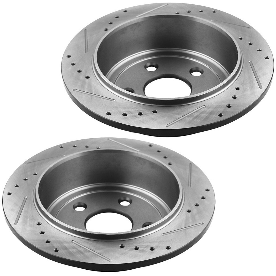 Rear Drilled Slotted Brake Rotors & Ceramic Pads Kit For Kia Optima