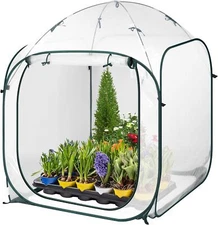 VIVOSUN 49x49x63in Mini Walk in Greenhouse w/ Detachable Base ＆ Wind Ropes