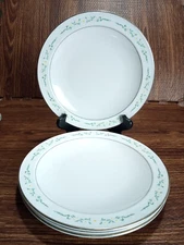 Centura White Yellow Daisies Springhill by Corning 8" Set Of 4 Salad plates Vtg